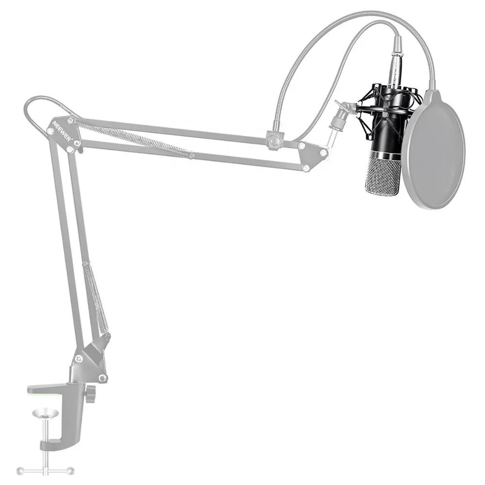 

Free Shipping Voltage condenser microphone professional studio, Black;silver