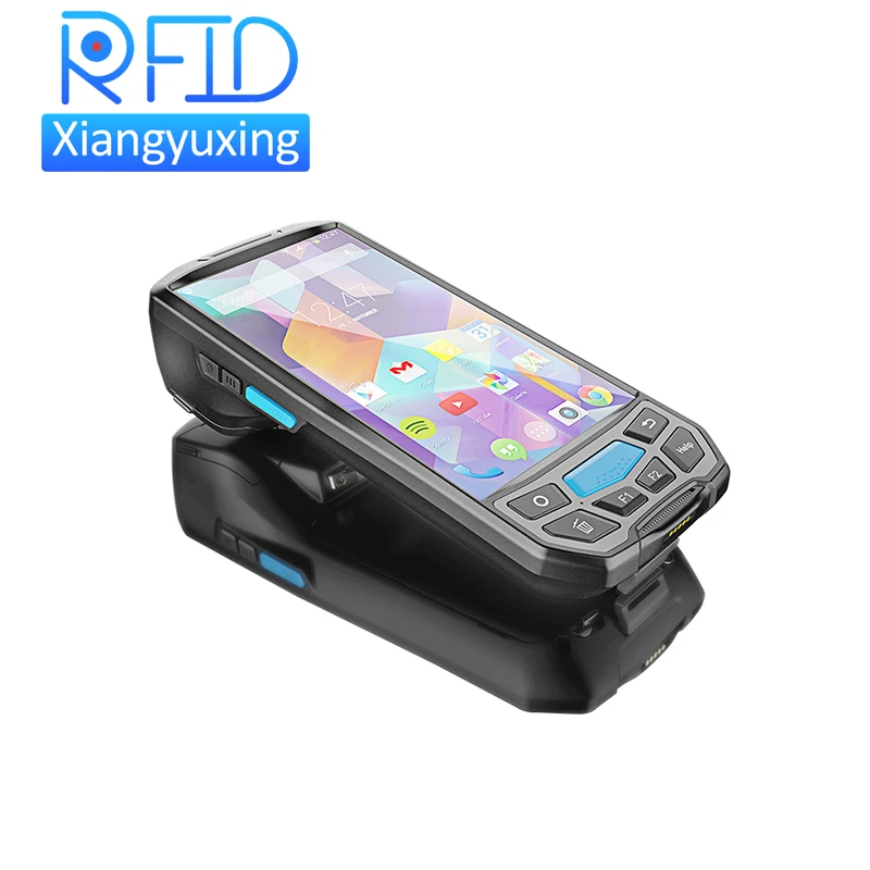 LF RFID nfc reader handheld terminal 1d 2D barcode scanner android pda with printer