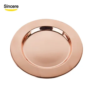 Image of 13 Inch Stainless Steel Charger Plate Rose Gold For Wedding Decoration