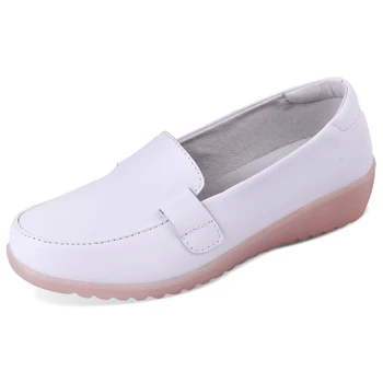 Hot Sale Hospital Leather Lady Comfort Medical Nurse White Shoes With ...