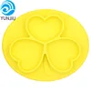 FY best seller Clover style Adsorption Tray Dish split children's tableware anti-skidding baby silicone plate