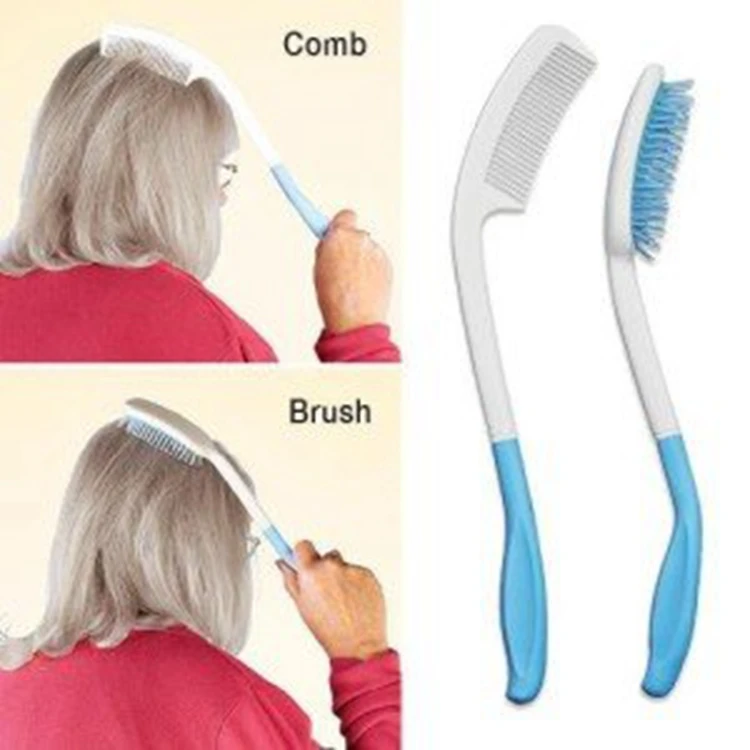 13" Long Reach Long Handle Soft Brush Comb For Those With Limited