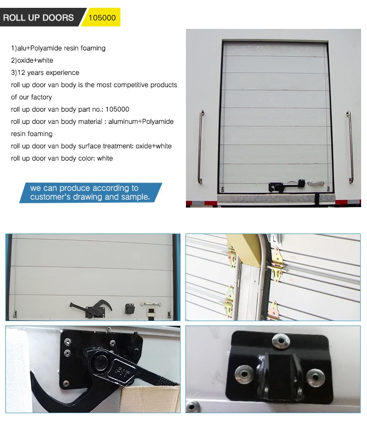 Van Body Fire Resisting Aluminum Rolling Shutter door for truck