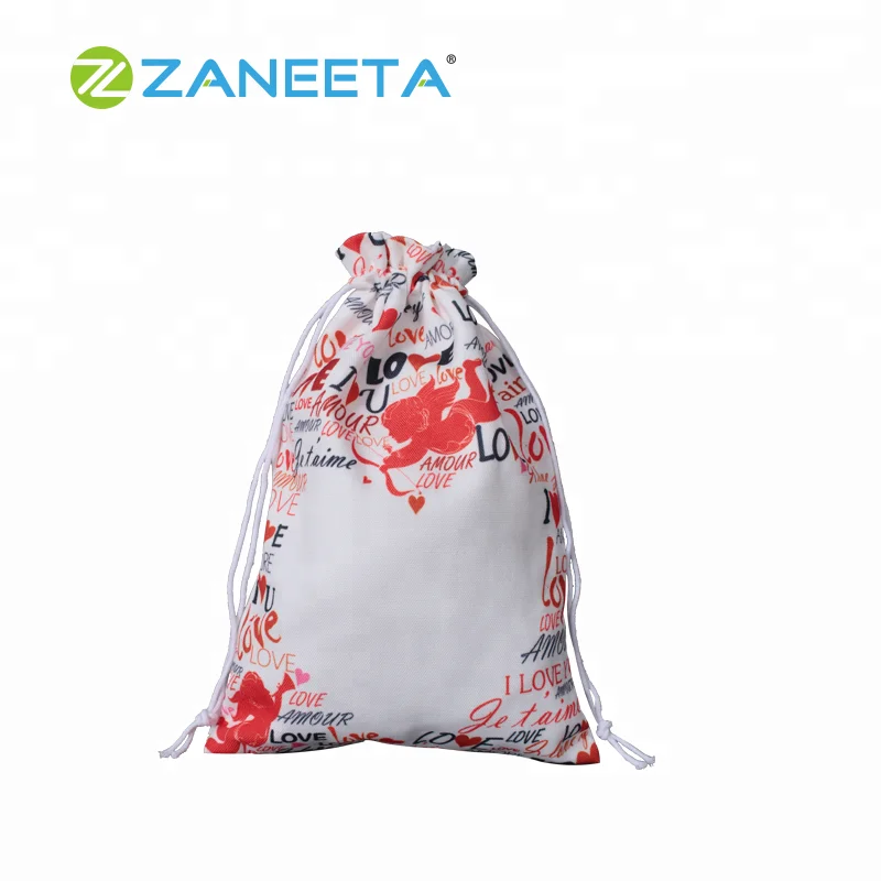 Sublimation Canvas Sack Drawstring Bag For Valentine's Day Buy