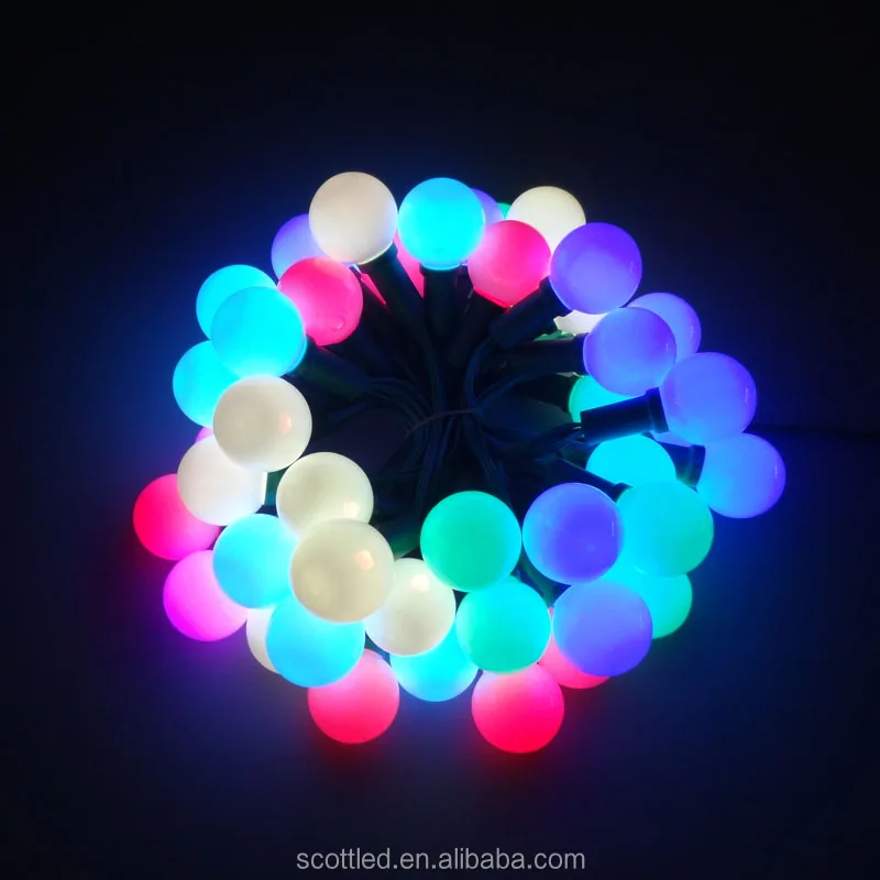 DC5V 50nodes addressable RGB G40 WS2811 LED Christmas pixel string light;6inches(15cm) wire