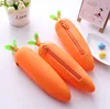 Direct Factory Customized Silicone Zipper Carrot Pencil Case Pen Bag