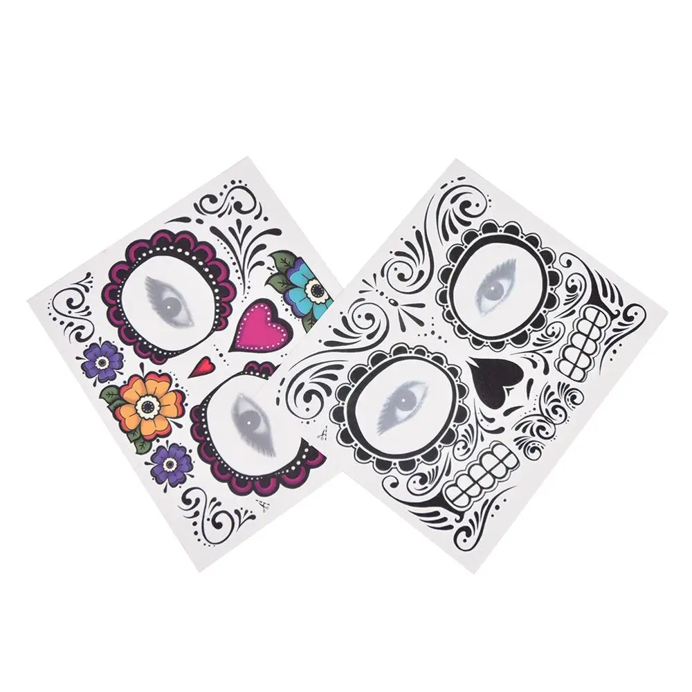 

Halloween Party Disposable Eyeshadow Sticker Magic Eye Face Lace Style Waterproof Temporary Tattoo For Makup Stage, White