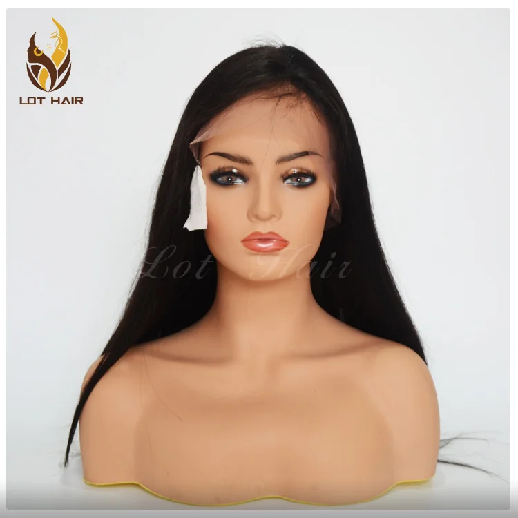 

Alipexress Salon quality Virgin Indian natural color hair wig full monofilament wig