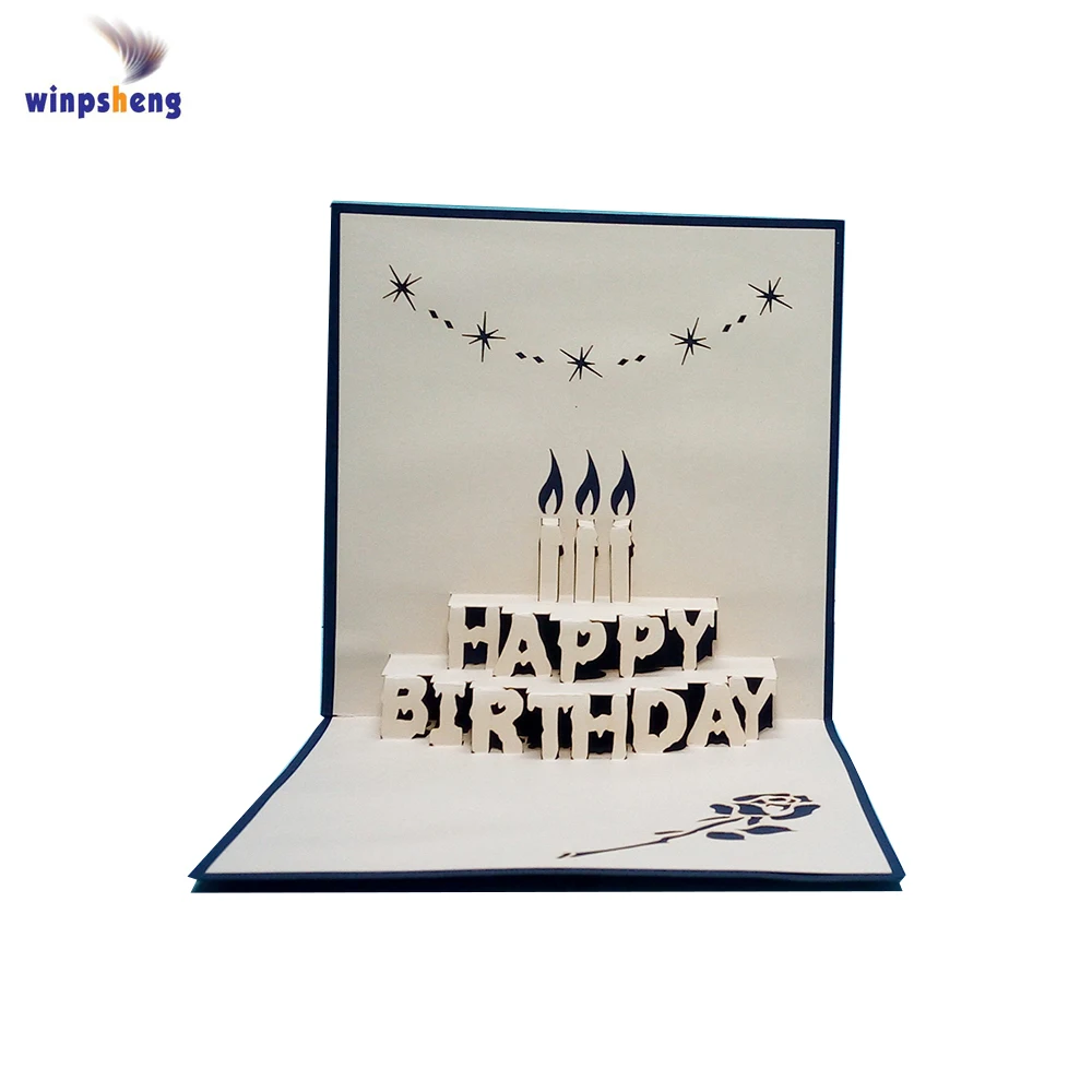 Foil Happy Birthday Template Popup Cards - Buy Happy Birthday Popup ...