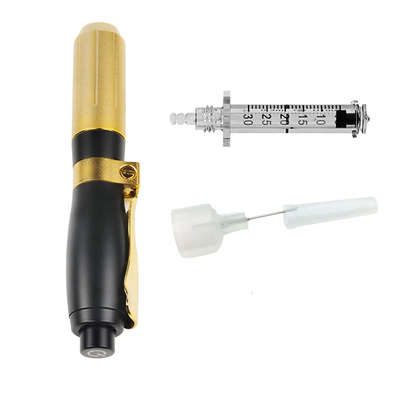 

High Pressure hyaluronic injector pen needle free home use lip filler pen, Black/gold/customized