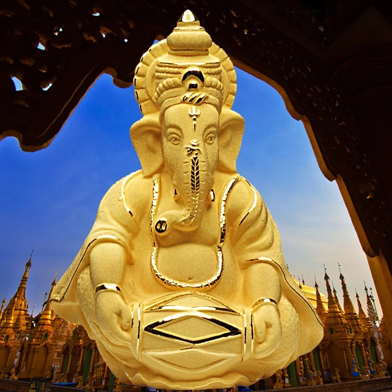 Traditional Religious 24k Indian God Statue Elephant Hindu God Figurines Custom Statue Ganesha