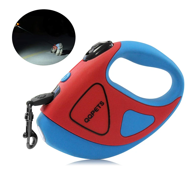 

factory direct sale durable nylon flashlight retractable dog leash, Colorful,you can choose any color