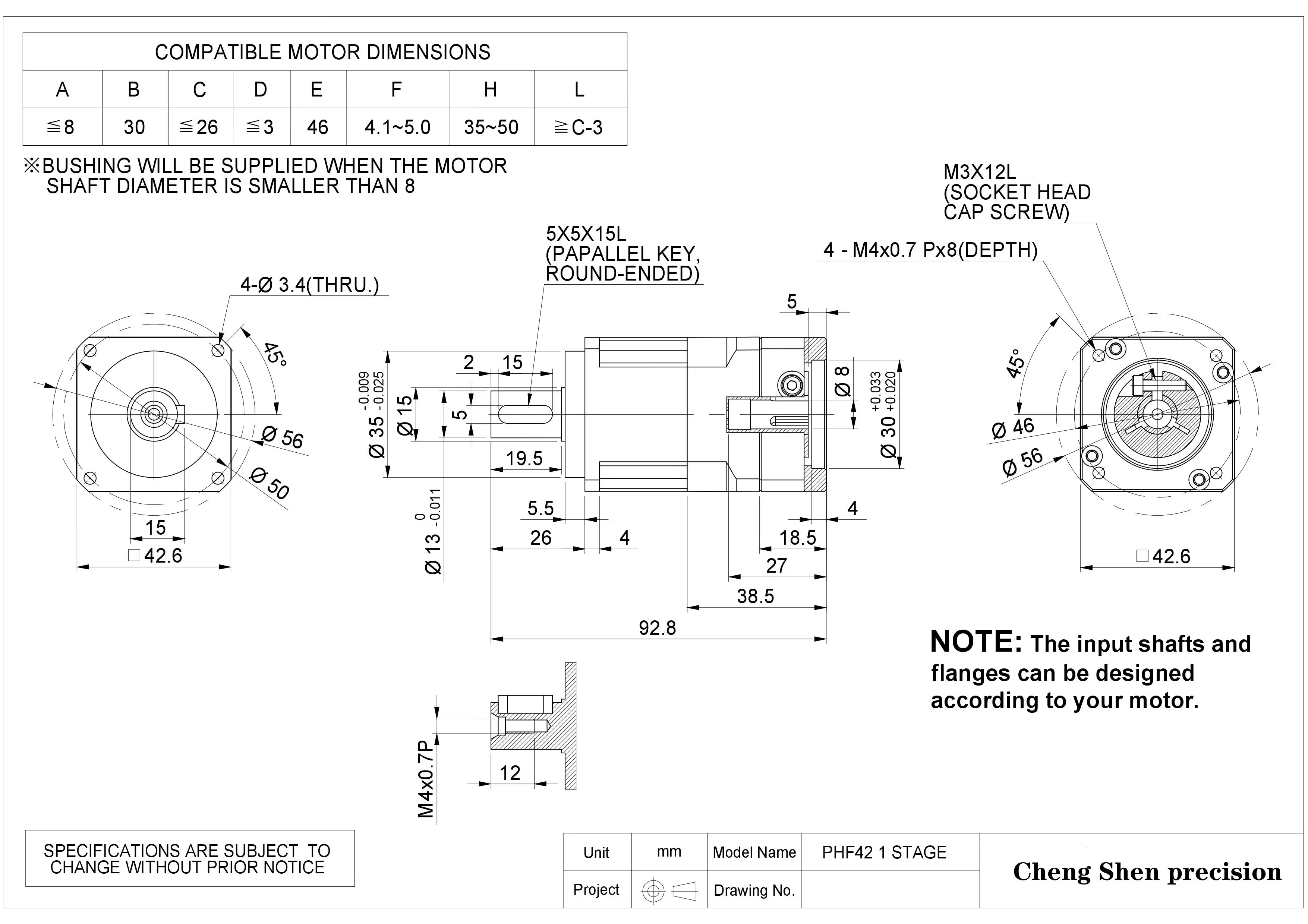 PHF42 Series gear reducer, servo