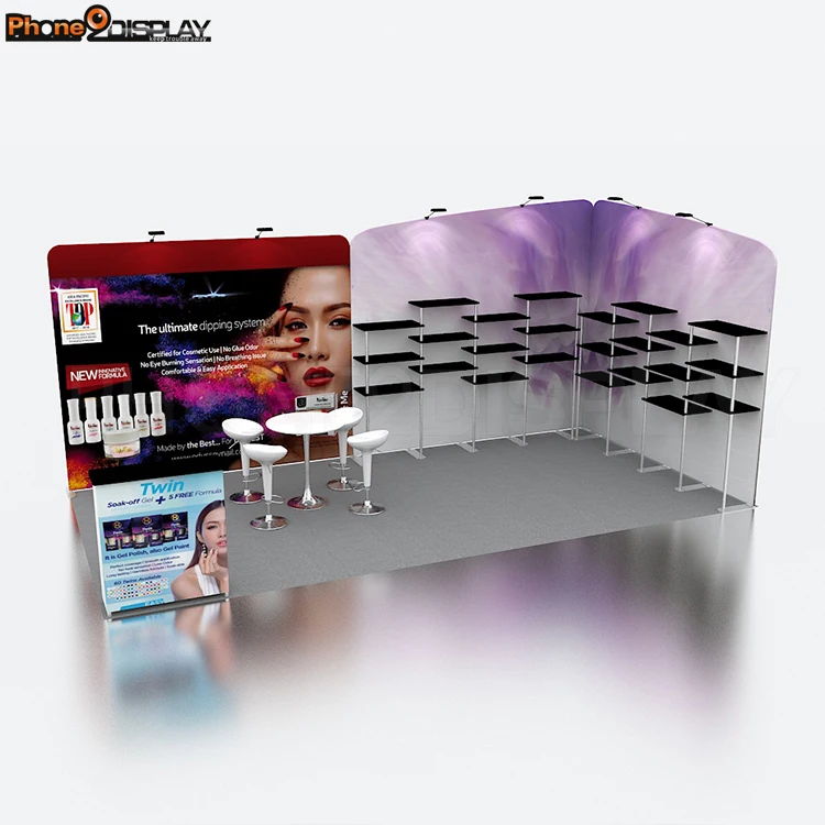 Hot Selling Cosmetic Exhibition Trade Show Booth Eyelash Display Stand 