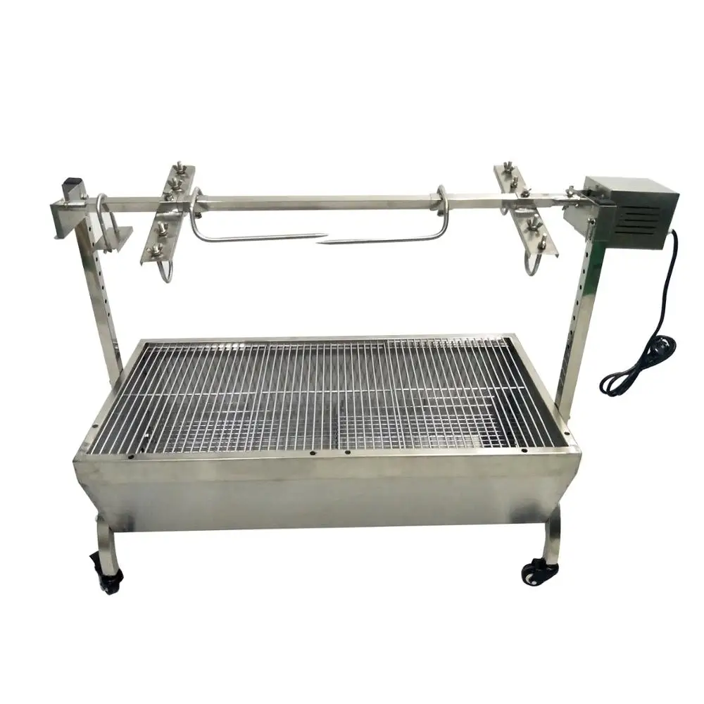 

Outdoor Heavy Duty Stainless Steel Spit Roaster Rotisserie Charcoal BBQ Grill with 60kg Motor