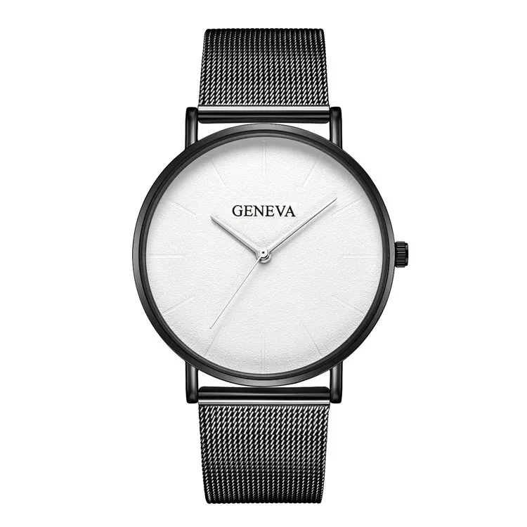 

GENEVA Classic Quartz Wrist Watch Bracelet Watch Mesh Strap Watch Stainless Steel Simple Design Fashion 2019 Men's 10 Colors