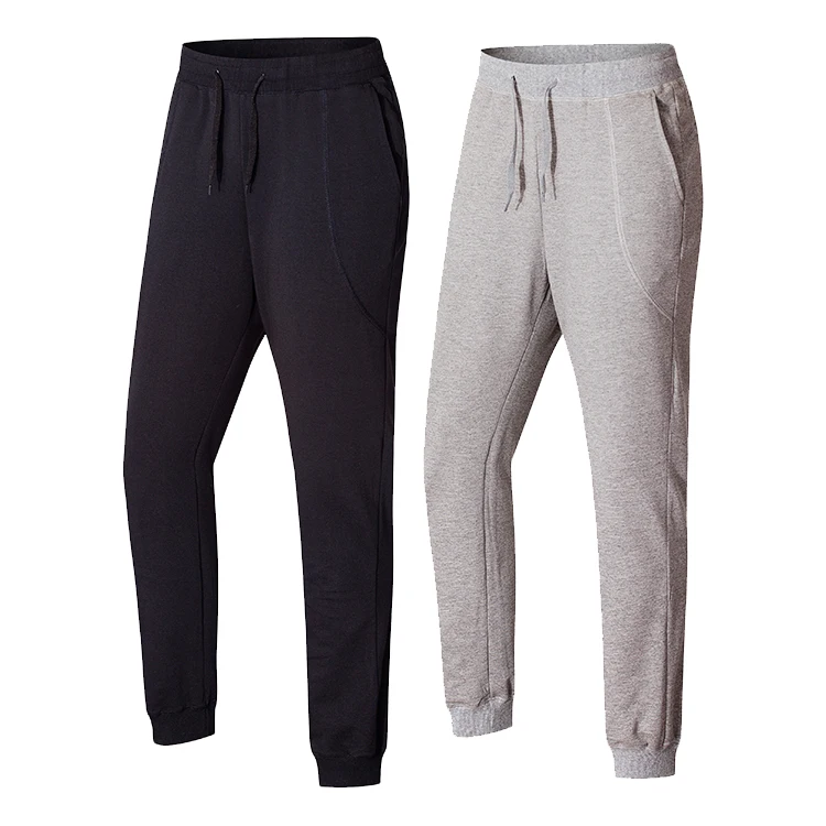 

OME cotton polyester sport trousers new design soft men's stretch sweat pants, Gray and black