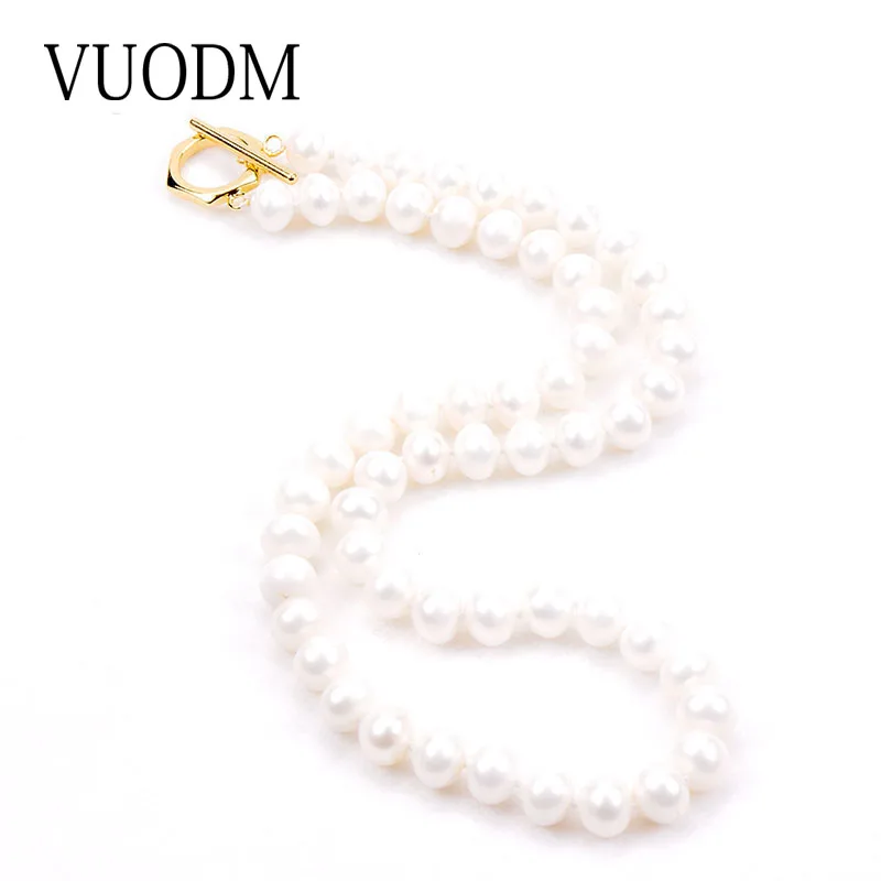 

Pearl Necklace Women Necklace 43cm Freshwater White Pearl 8mm Classic Costume Jewelery Long Necklace 925 Sterling Silver