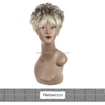 Rebecca Whosale Factory Price 100 Indian Human Hair Short Silvery