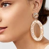 KM new 2018 European vogue jewelry luxury oval acetate plate acrylic diamond dangle drop earrings factory