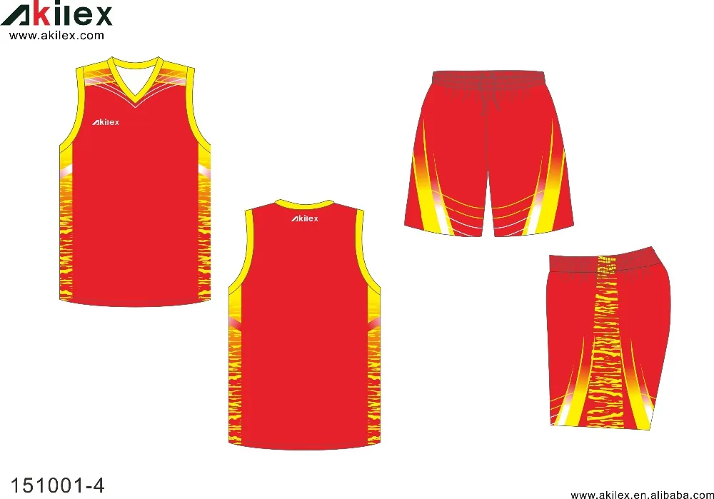 Red Color Design Basketball Jersey 