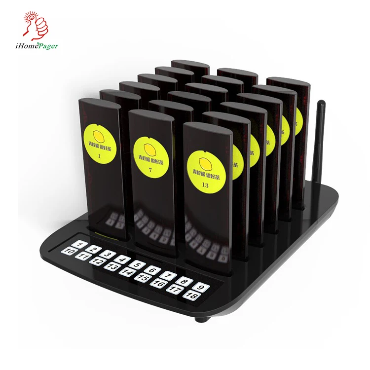 
New products wireless 18 pagers queue management system for restaurant waiter calling guest 