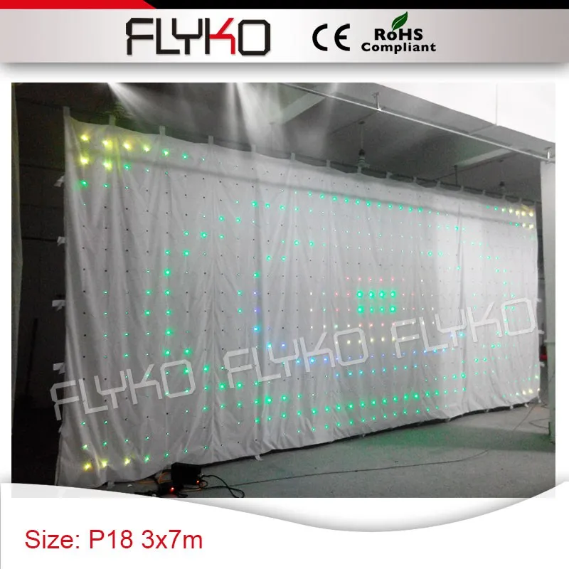 

indian wedding backdrops P180mm 3mx7m white curtain led light video screen, Full color