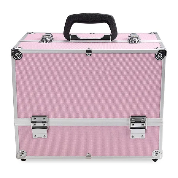 medium pink aluminium vanity case