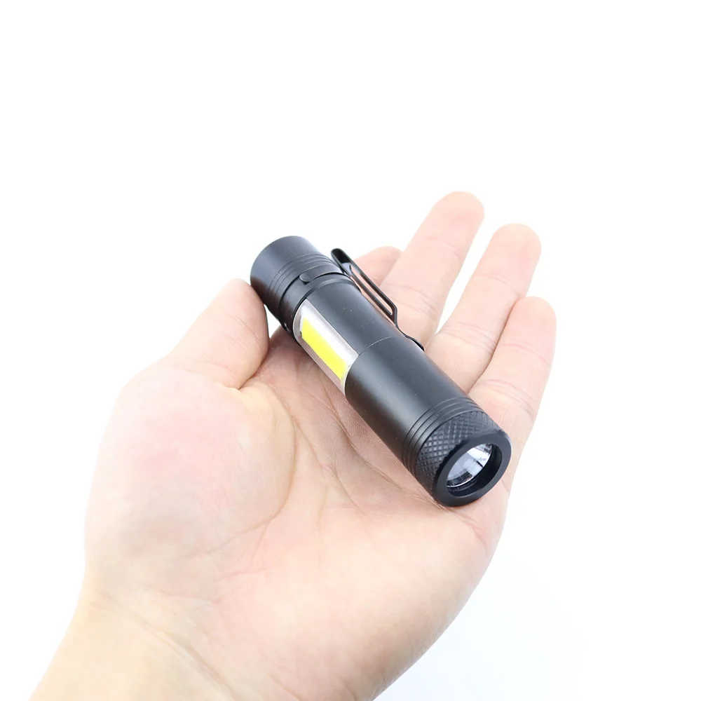 Wholesale Portable COB Torch Light Mini AA Battery Led Flashlight factory