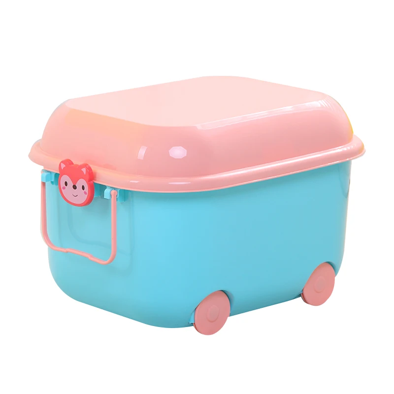 plastic toy box with wheels