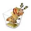 Tiny Plastic 2oz Dessert Cube, ideal for samplings, starters