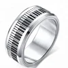 Yiwu Aceon Stainless Steel 8mm Spinner Engraved Piano Keyboard Ring