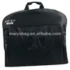 Nylon suit bag with main zippered compartment with flap at top with hole for hanger hook