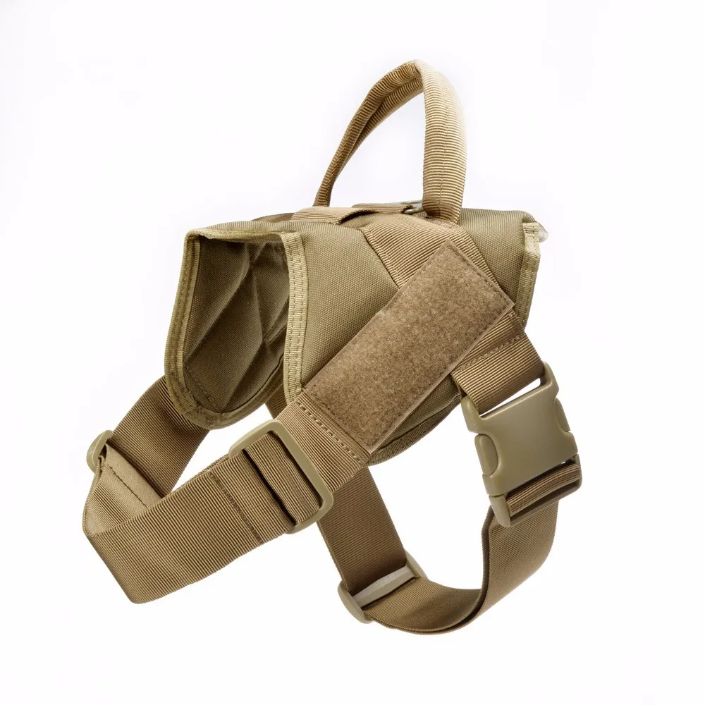 

Tactical Nylon Dog Vest Waterproof Patrol Police Service Dog Military Body Harness for Training, Tan;black;green;acu;cp