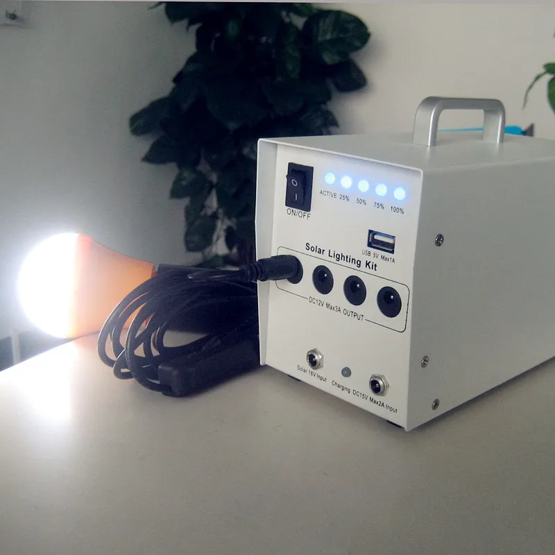 Portable solar kits system for Africa with 10w DC led lamps