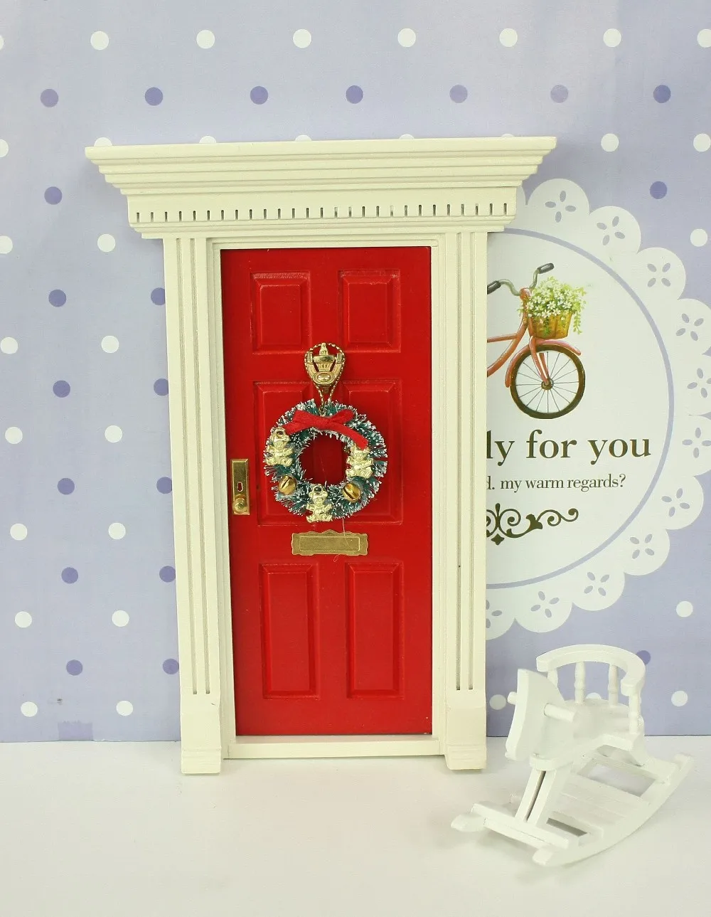 1/12 Scale Dollhouse Miniature Wooden Doors 6 Panel Elf Fairy Doors