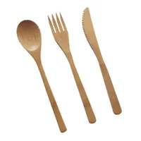

Amazon hot sale bamboo cutlery set eco-friendly natural bamboo reusable travel cutlery with pouch wholesale