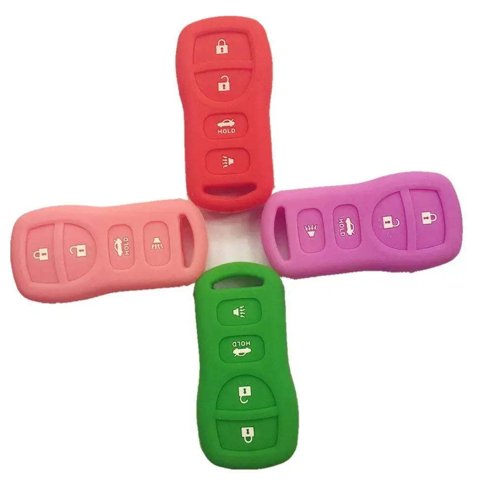 Baosity Automobile Silicone Smart Remote Key Case 4Buttons Key Cover for Lexus Red