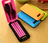 High quality eco-friendly ABS plastic tableware three-piece / Traveling Green cutlery Set