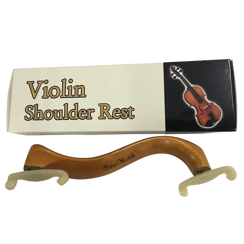 

Wholesale Price Vintage Yellow Stain solid wooden violin Shoulder Rest For Violin 4/4 3/4 made in China packing in colourful box, Vitage yellow, matte