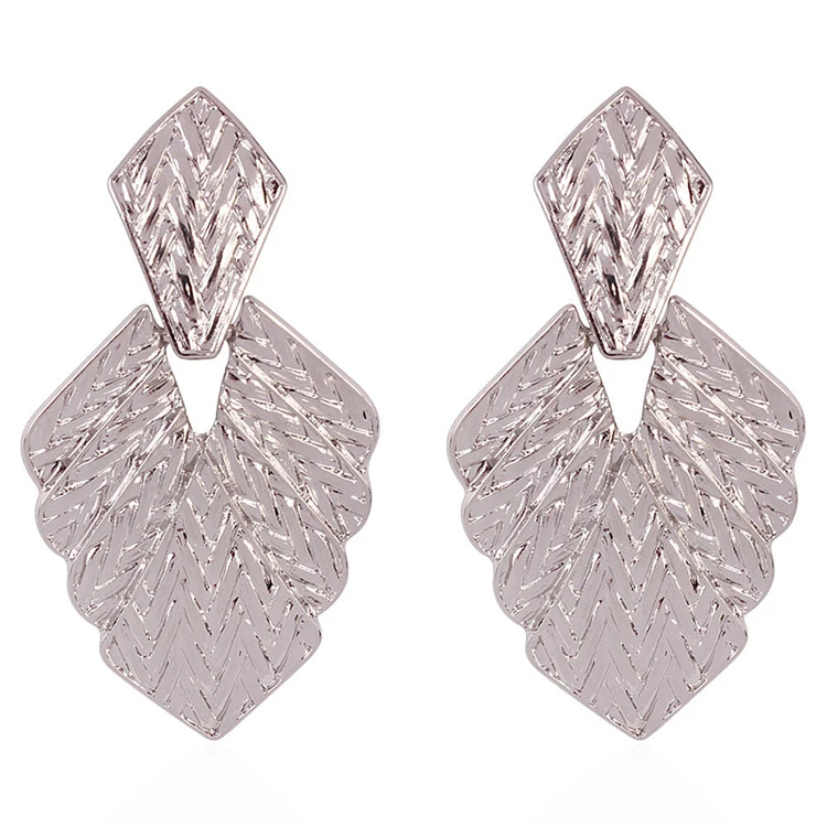 

Wholesale Small Order Boho Alloy Leaf Statement Stud Earrings For Women 2021 Fashion All Match Jewelry Girls, Silver,gold