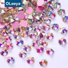 2028 Non Hot Fix Rose Golden Flat Back Nail Crystals Gemstone Crystal AB Glass Non Hotfix Crystal Rhinestones for Nail Art