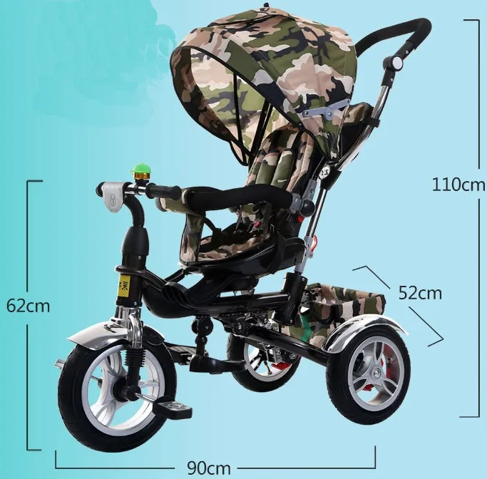 Latest Popular Cheap Folding Rotating Seat Kids Trike Baby Tricycle