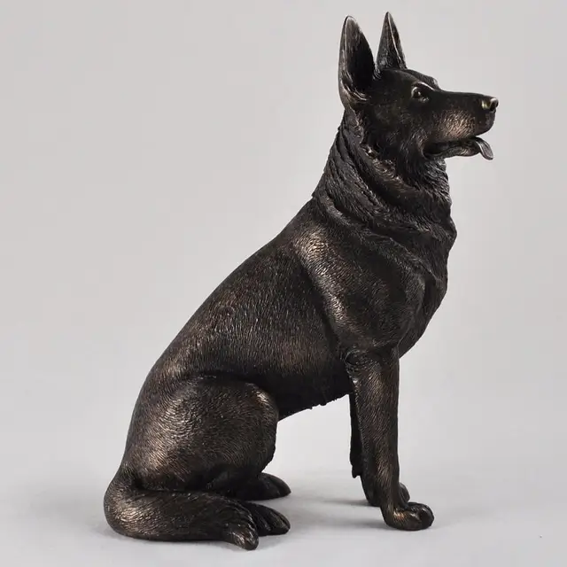 Western Bronze Art German Shepherd Dog Statue Wolf Bronze Art German Shepherd Dog Statue