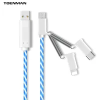 

New 3 In1 Usb Cable 2A Fast Charging Multifunction Charger Mobile Phone Flashing Cable For Iphone