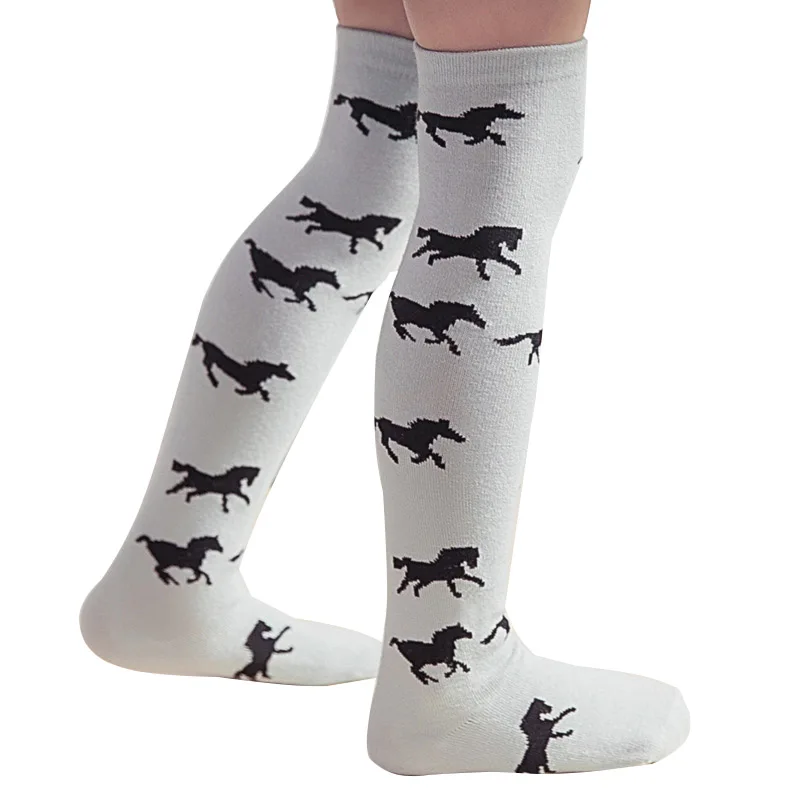 

Cute horse pattern fun kids socks plain girls long socks, Multi colors