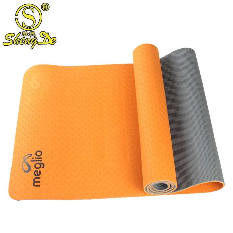 

High quality gym fitness custom logo tpe yoga mat with strap