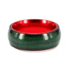 Top Sell Customized Dark Fishing String Inlay Black and Red Titanium Ring