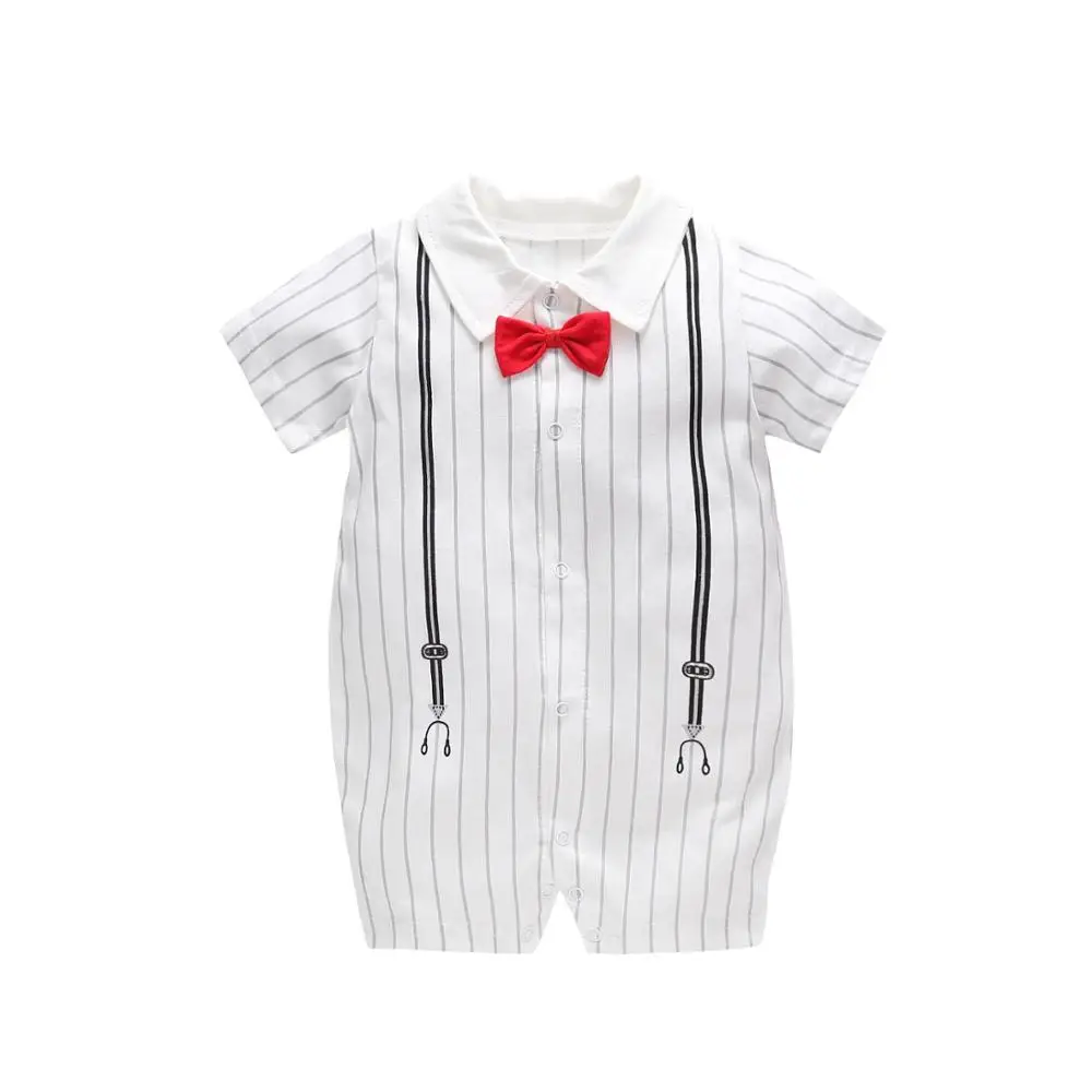 

China Fashion Baby Clothes Casual Wear Chinese Bow Tie Baby Boy Rompers, Mixed colors