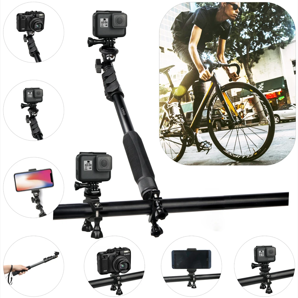 Extends 15-47 Professional 10-in-1 Monopod Selfie Stick for All GoPro Hero Action Cameras Weatherproof Shockproof Take It Anywhere Cellphones Digital Compacts with Bluetooth Remote Shutter 